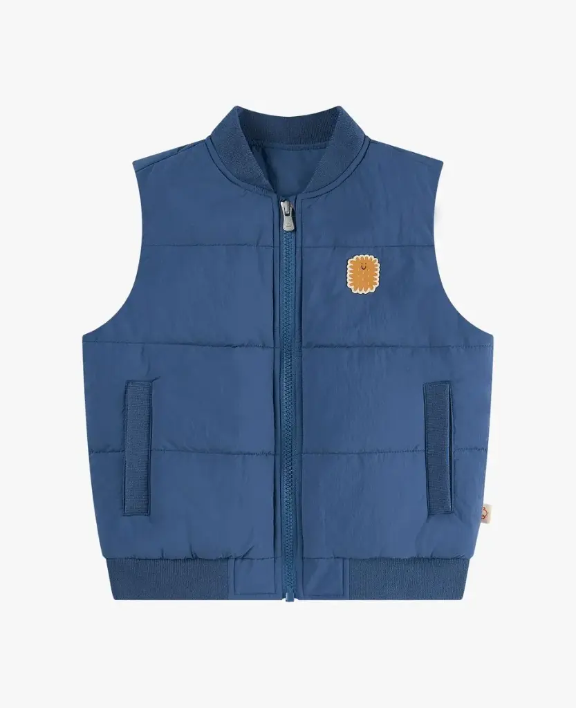 Petite Revery FW Recycled Nylon Vest - Sea Blue (12-18M)