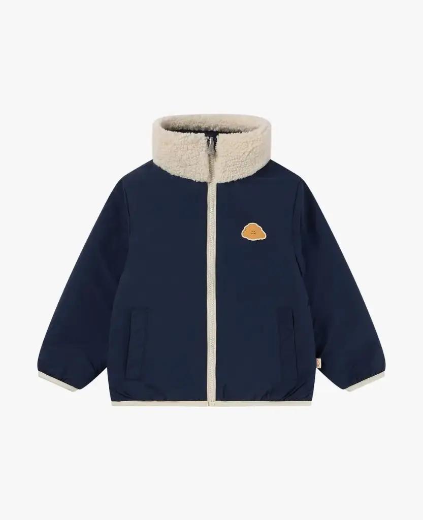 Petite Revery FW Recycled Nylon + High Pile Fleece Reversible Jacket - Blueberry (12-18 M)