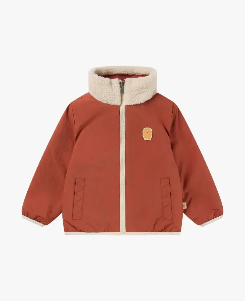 Petite Revery FW Recycled Nylon + High Pile Fleece Reversible Jacket - Redwood Burl (12-18 M)