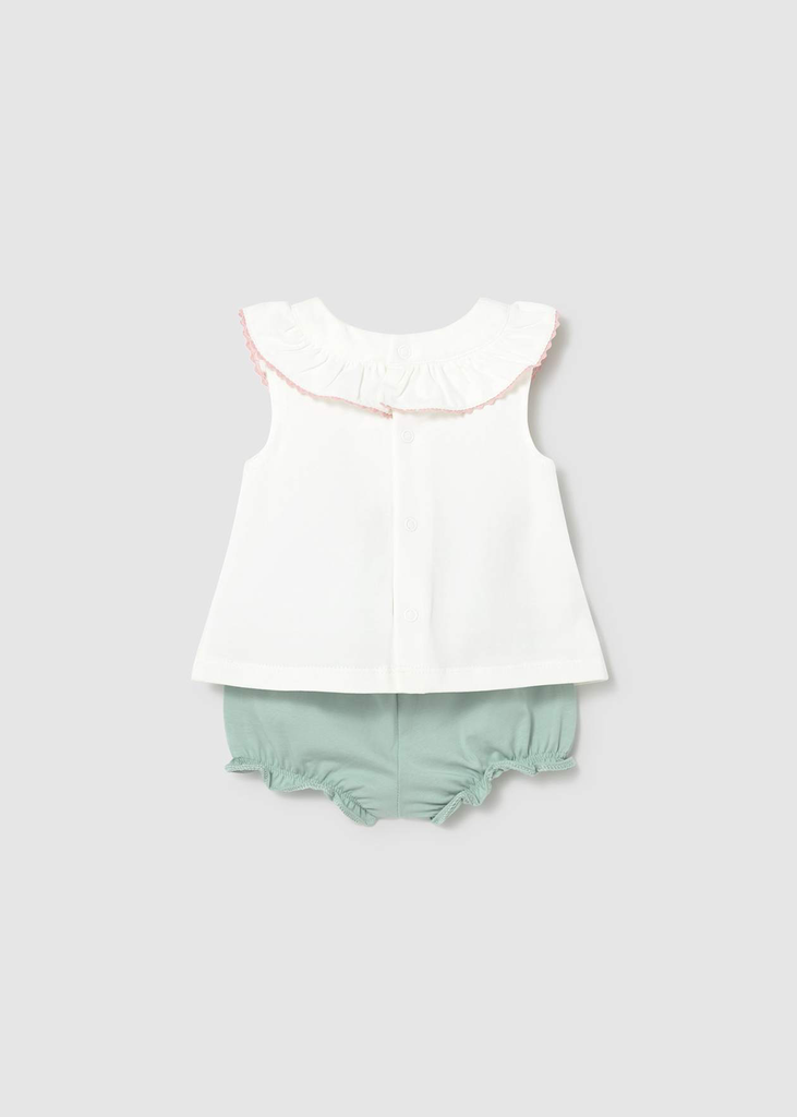 Mayoral Short Pant 2pc Set 1642 - White (0-1M)