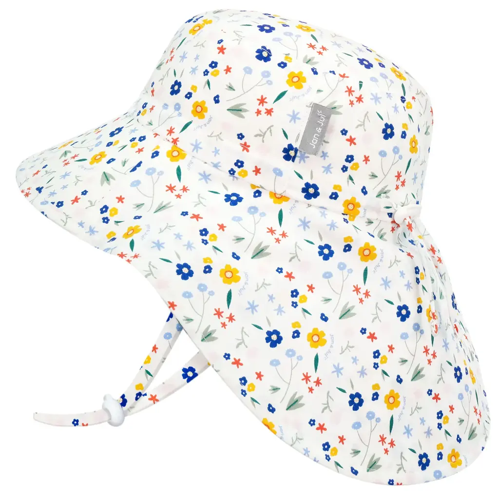 Jan & Jul Cotton Xplorer Hat - Meadow Flowers (S 0-6m)