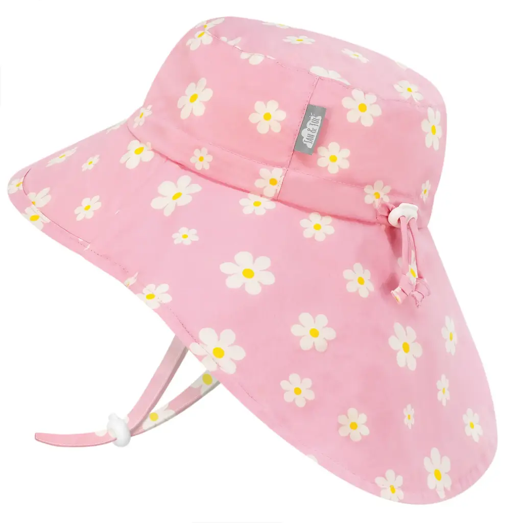 Jan & Jul Cotton Xplorer Hat - Pink Daisy (S 0-6m)