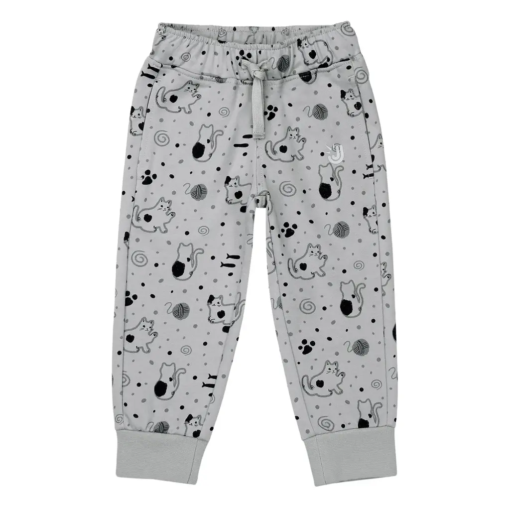 Jan & Jul  Kids Lite Jogger Pants | Grey Cat (1Y)