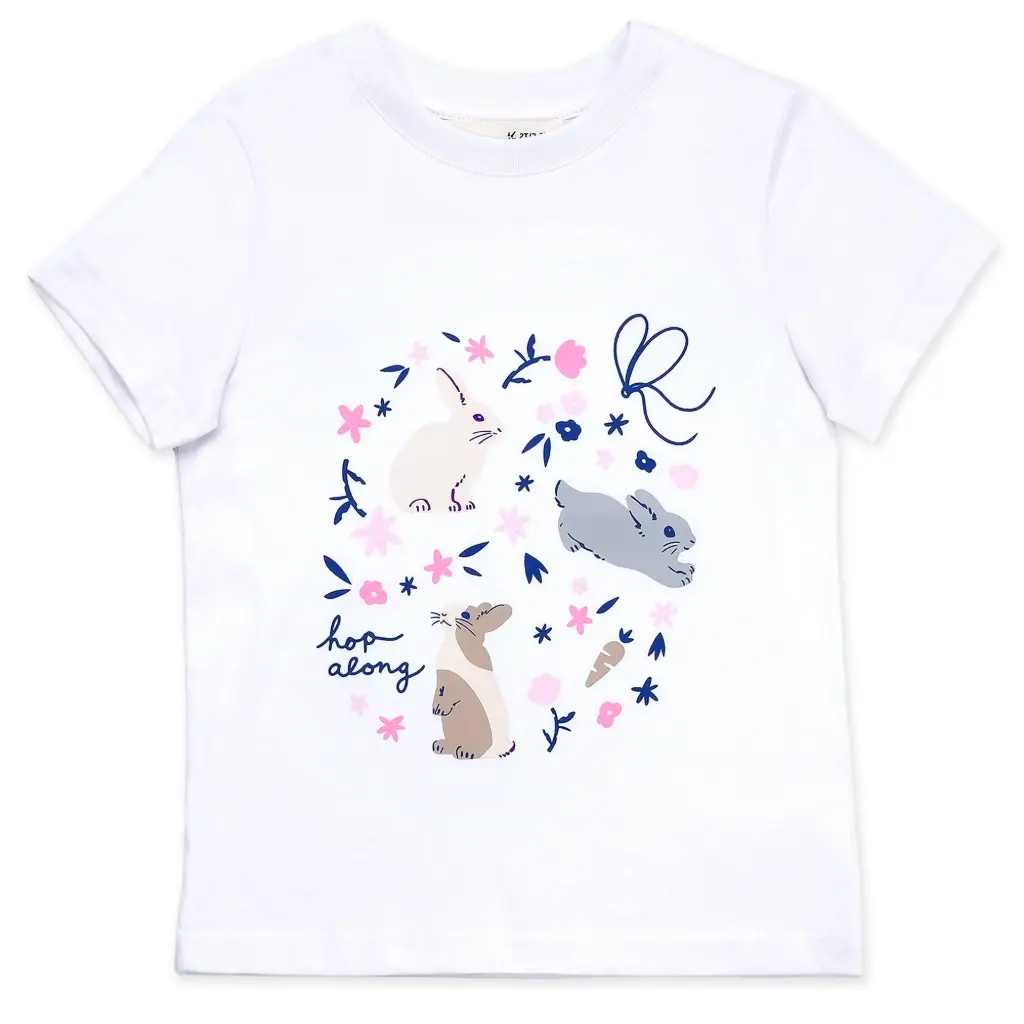 Jan & Jul Cotton Graphic T-Shirt | Bunny Flowers (1Y)