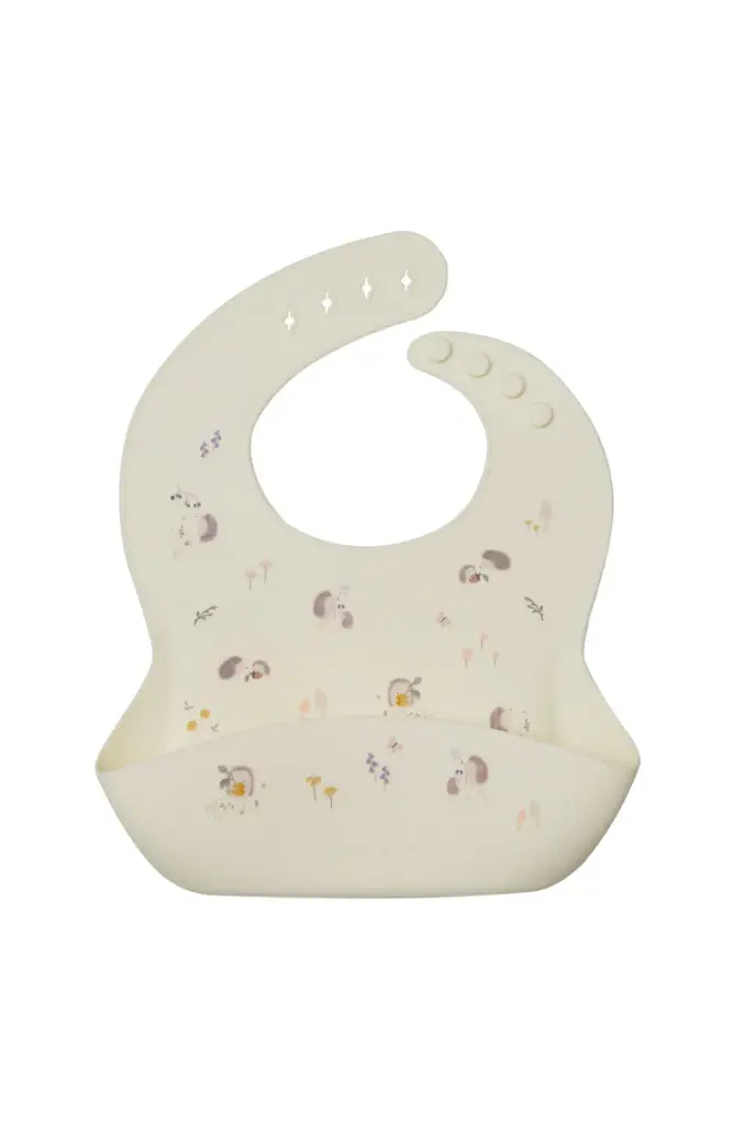 Loulou Lollipop Silicone Bib - Hedgehogs