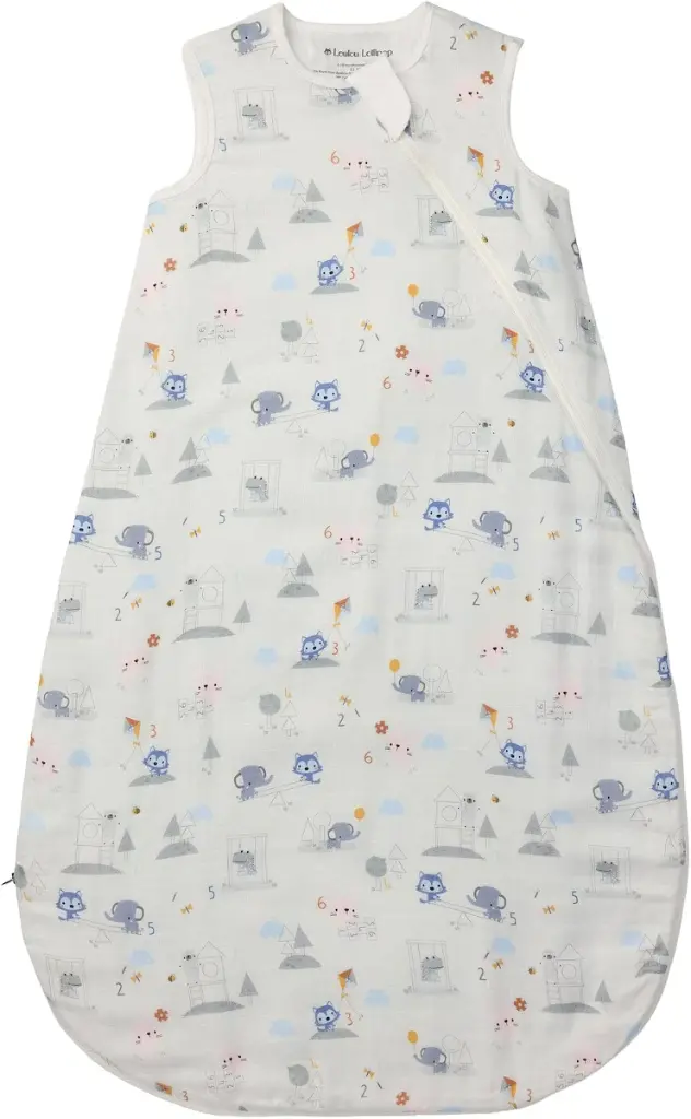 Loulou Lollipop Muslin Lightweight Sleep Bag - Mini Mathletes (0.5 Tog)