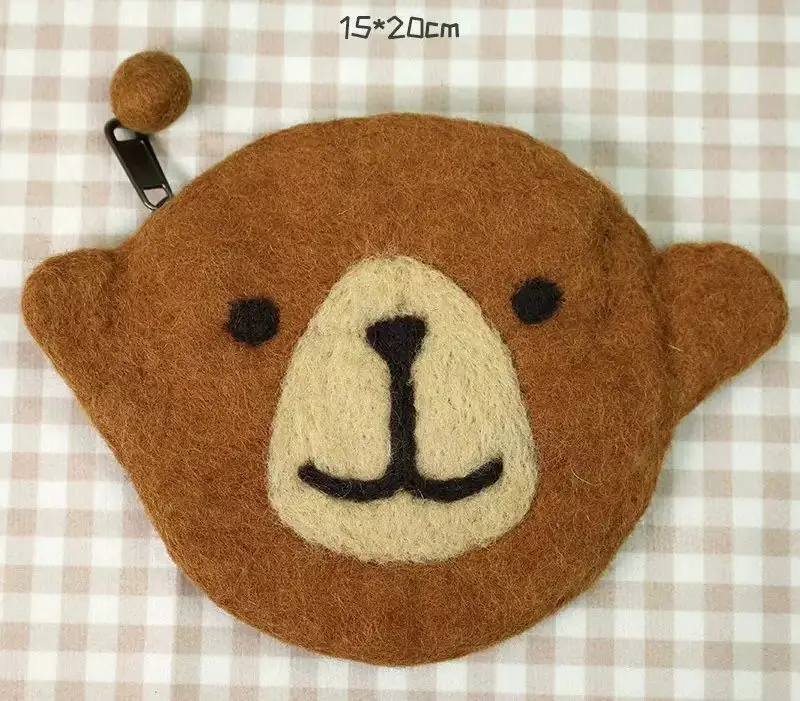 Berry Bags Handmade Wool Felt Purse - Bear