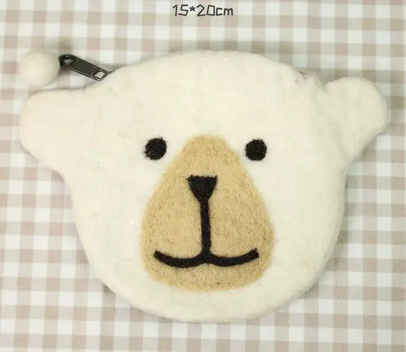 Berry Bags Handmade Wool Felt Purse - Polar Bear