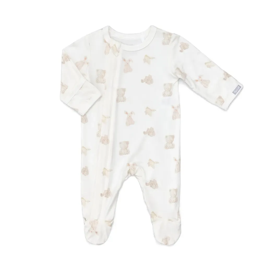 ROBO Coccoli Zipper Footie PZM6002 - Teddies on Cream (NB)