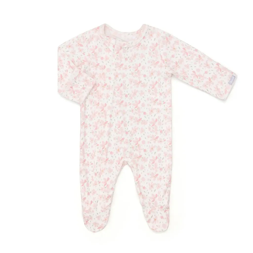 ROBO Coccoli Zipper Footie PZM6022 - Floral on Cream (NB)