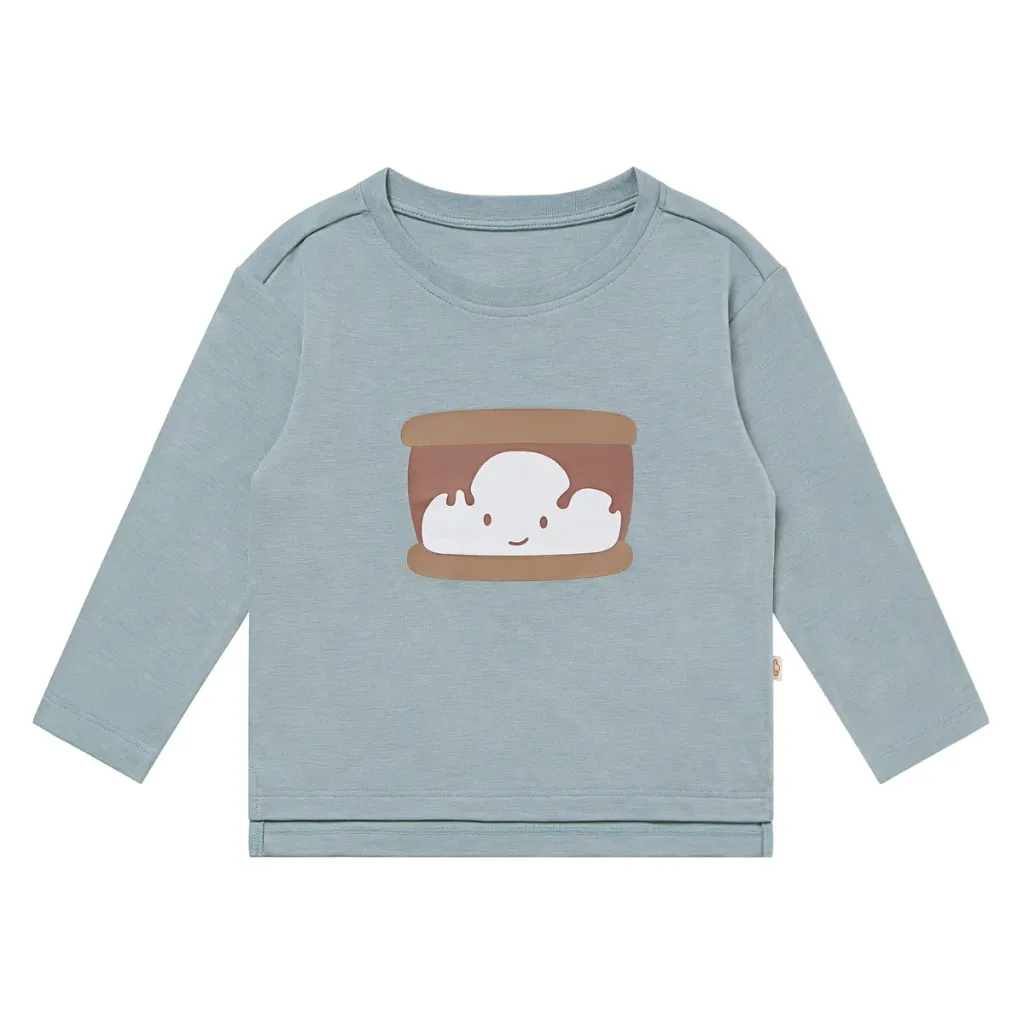 Petite Revery Bamboo Long Sleeve Tee - Slate (12-18M)
