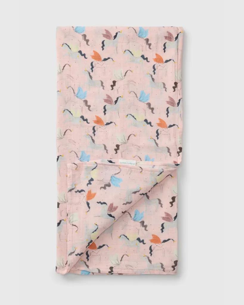 Loulou Lollipop Muslin Swaddle - Unicorn Ballet
