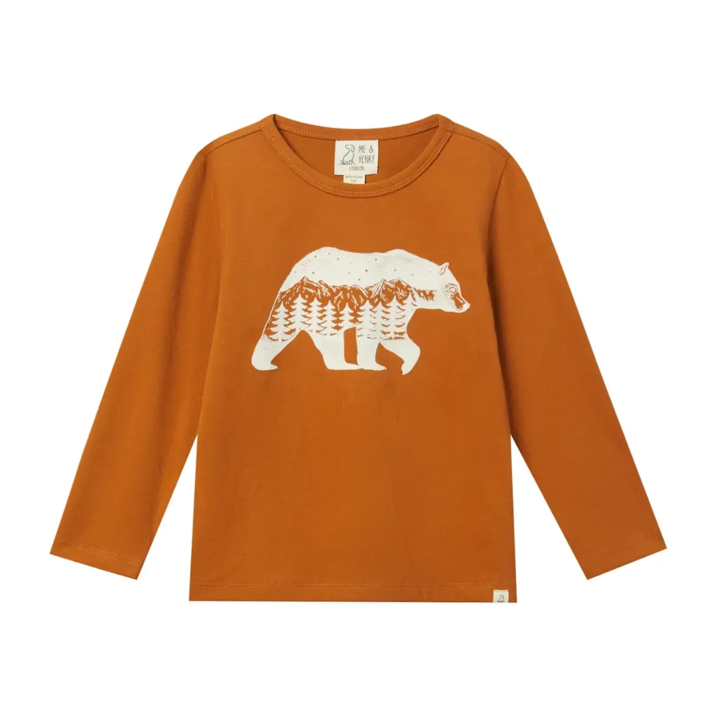 ME & Henry Long Sleeve T-Shirt Bear Mountain Print (0-3M)