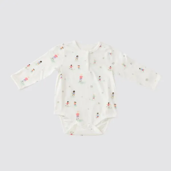Blara Organic House Long Sleeve Henley Bodysuit - Mini Cup (0-3M)