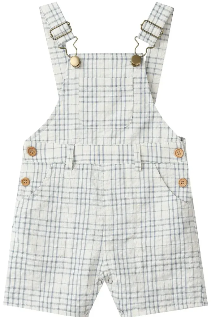 ME & Henry GALLEON Woven Overalls HB1831c - Chambray/Cream Plaid (0-3M)