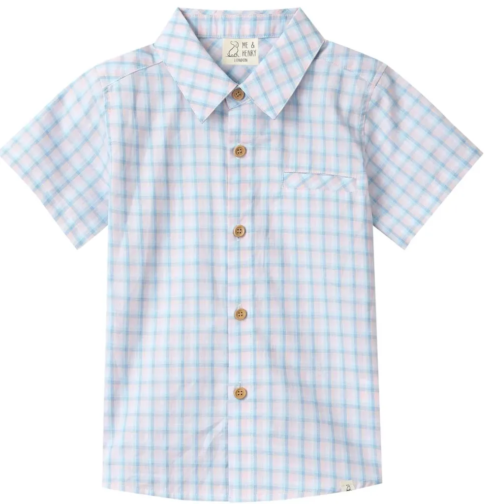 ME & Henry NEWPORT Woven Shirt HB1872m - Pink/Blue Plaid (4-5Y)