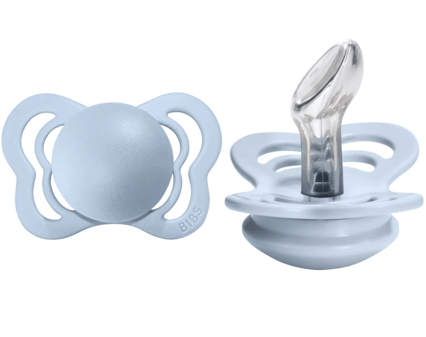 BIBS Pacifier Couture Silicone 2 PK - Baby Blue (0-6M)