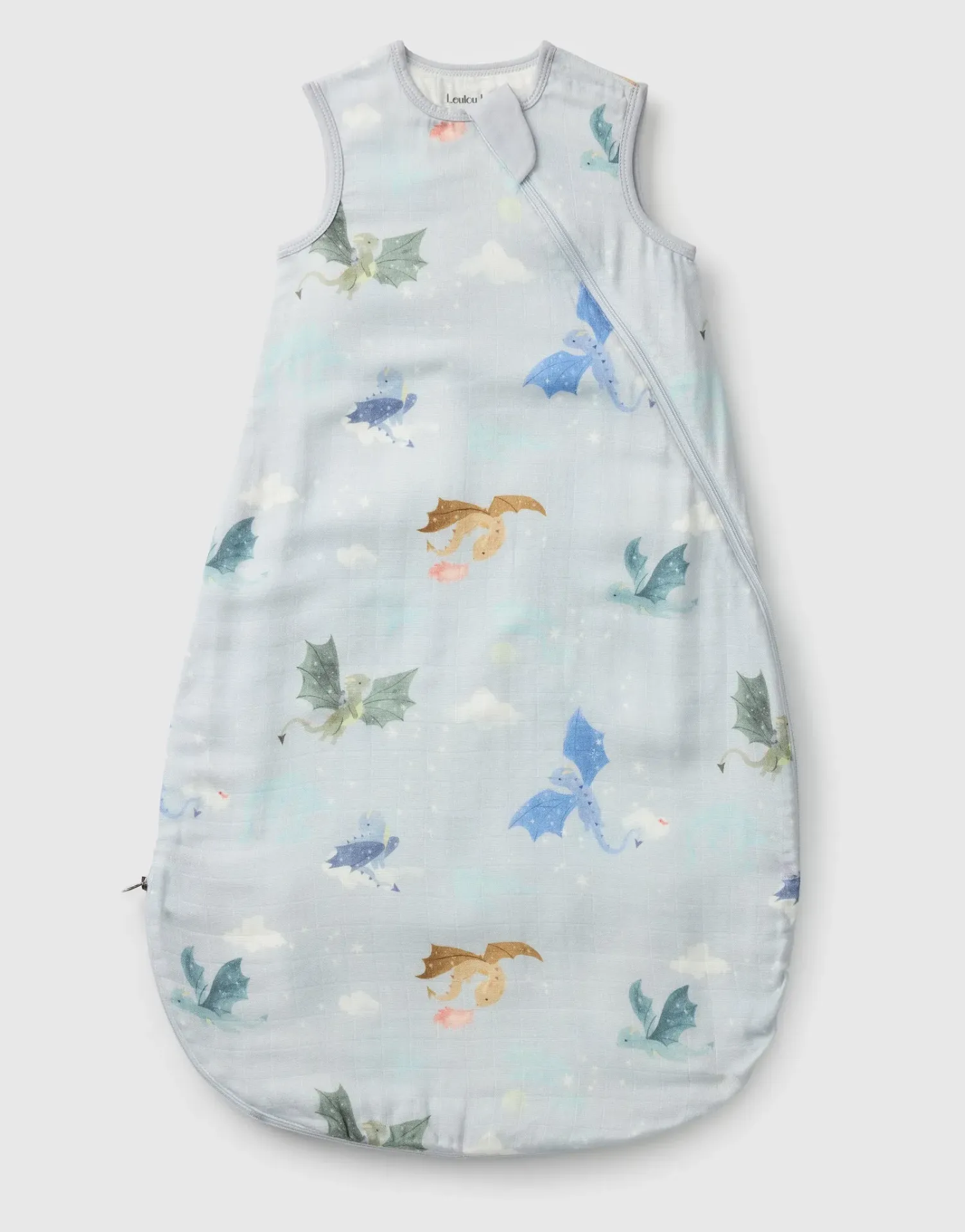 Loulou Lollipop Bamboo Muslin Sleep Bag - Magical Dragons (0.5 Tog) (0-6M)