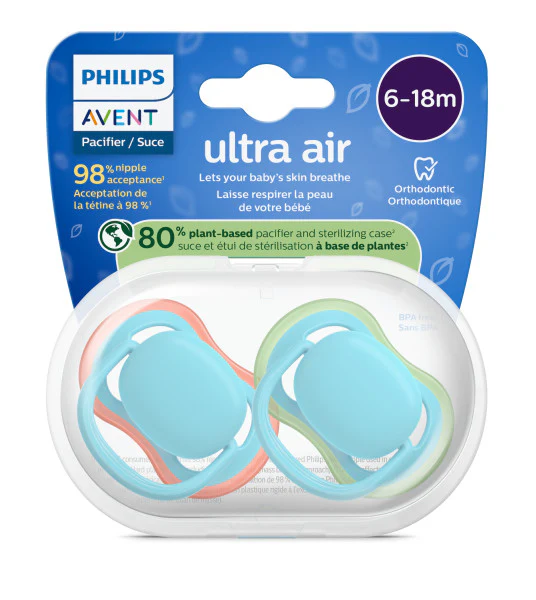 Philips Avent Ultra Air Pacifier 6-18M - Jade + Aqua