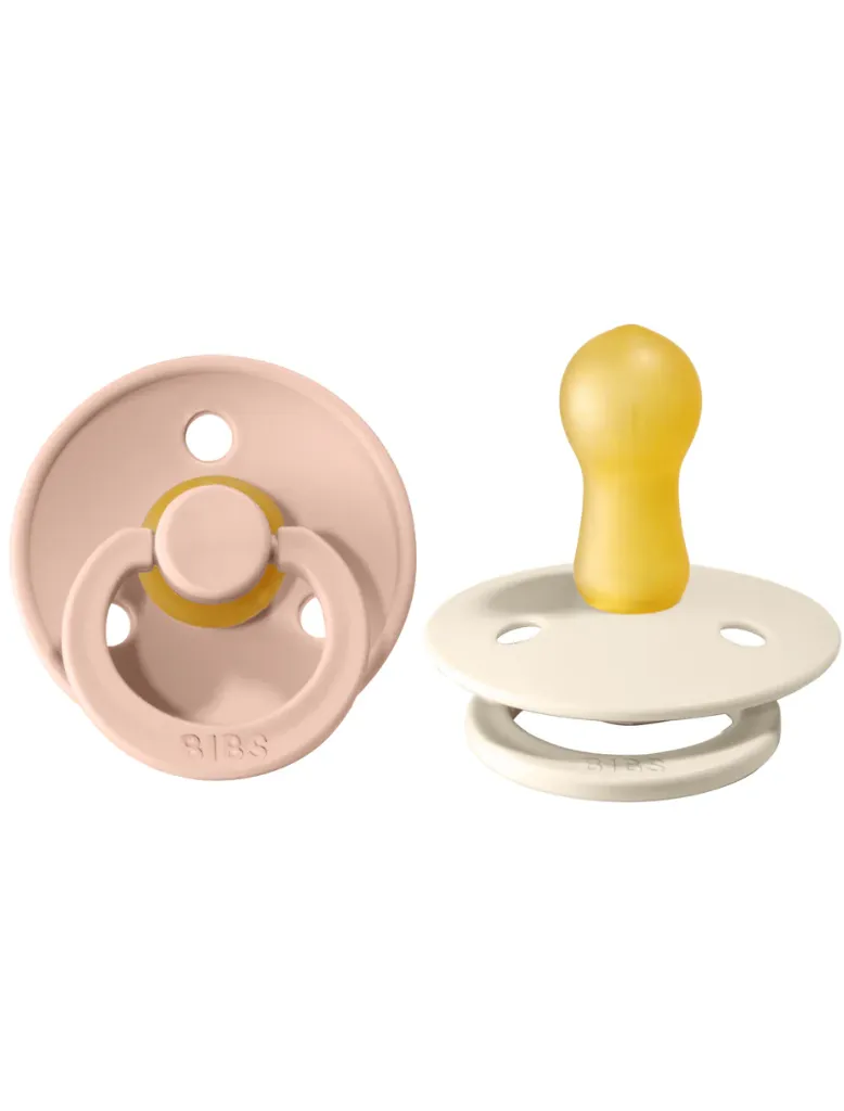 BIBS Pacifier BIBS Pacifier Original COLOUR Latex 2 PK Round - Ivory / Blush