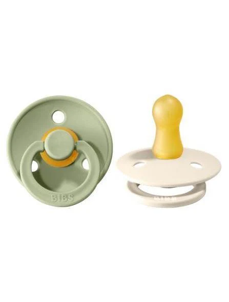 BIBS Pacifier BIBS Pacifier Original COLOUR Latex 2 PK Round - Sage / Ivory