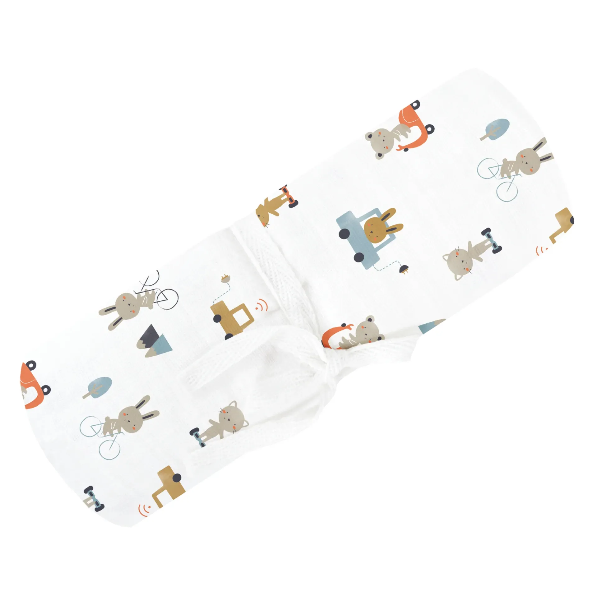 Perlimpinpin Cotton Muslin Swaddle - Transports