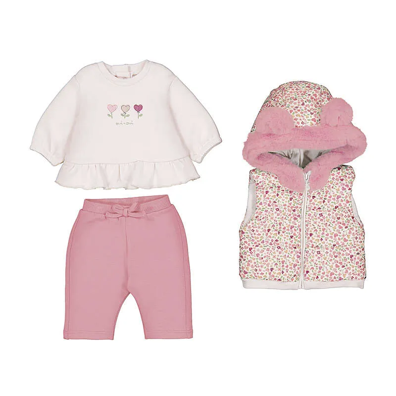 Mayoral FW 3 Pcs Vest Tracksuit 2686 - Cipria (0-1M)