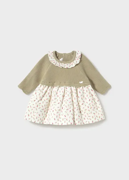 Mayoral FW Combined Knit Dress 2805 - Bayleaf (0-1M)