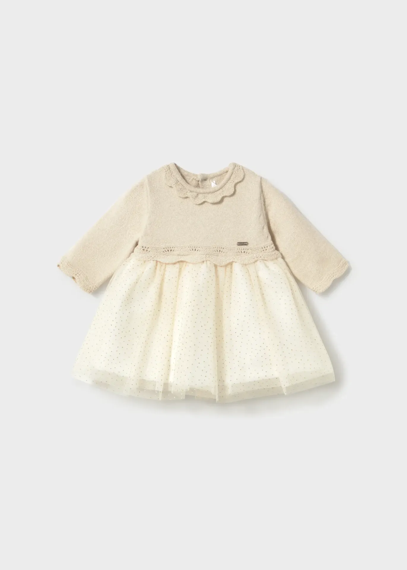 Mayoral FW Tricot/Tull Dress 2809 - Champagne (0-1M)