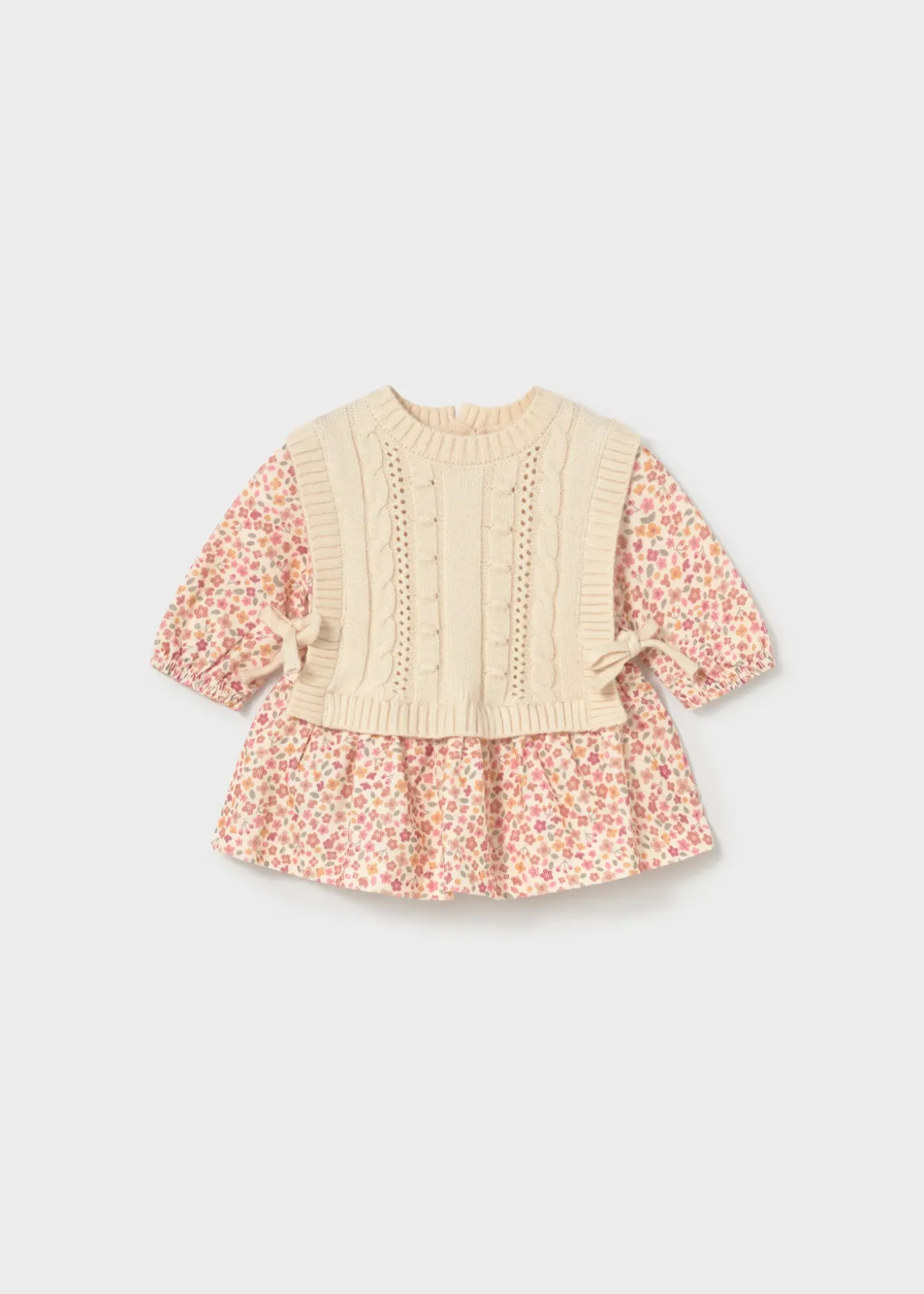 Mayoral FW Knitted Vest Dress 2821 - Cream (0-1M)