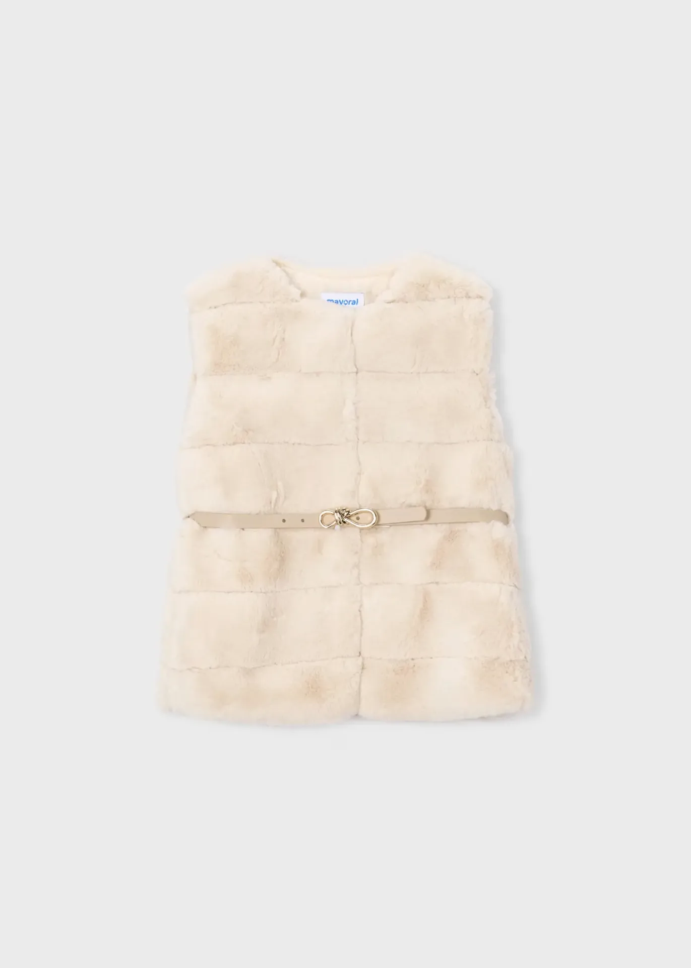 Mayoral FW Fur Vest With Belt 4328 - Beige (2Y)