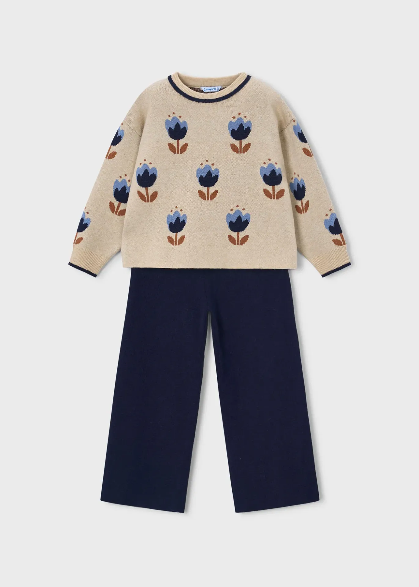 Mayoral FW Long Knit Trousers Set 4527 - Navy