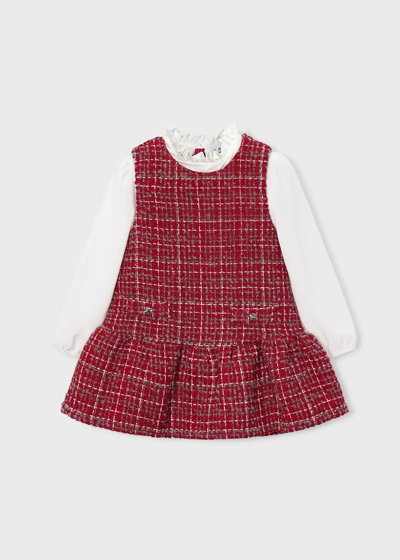 Mayoral FW Combined Pinafore Dress 4929 - Red (2Y)