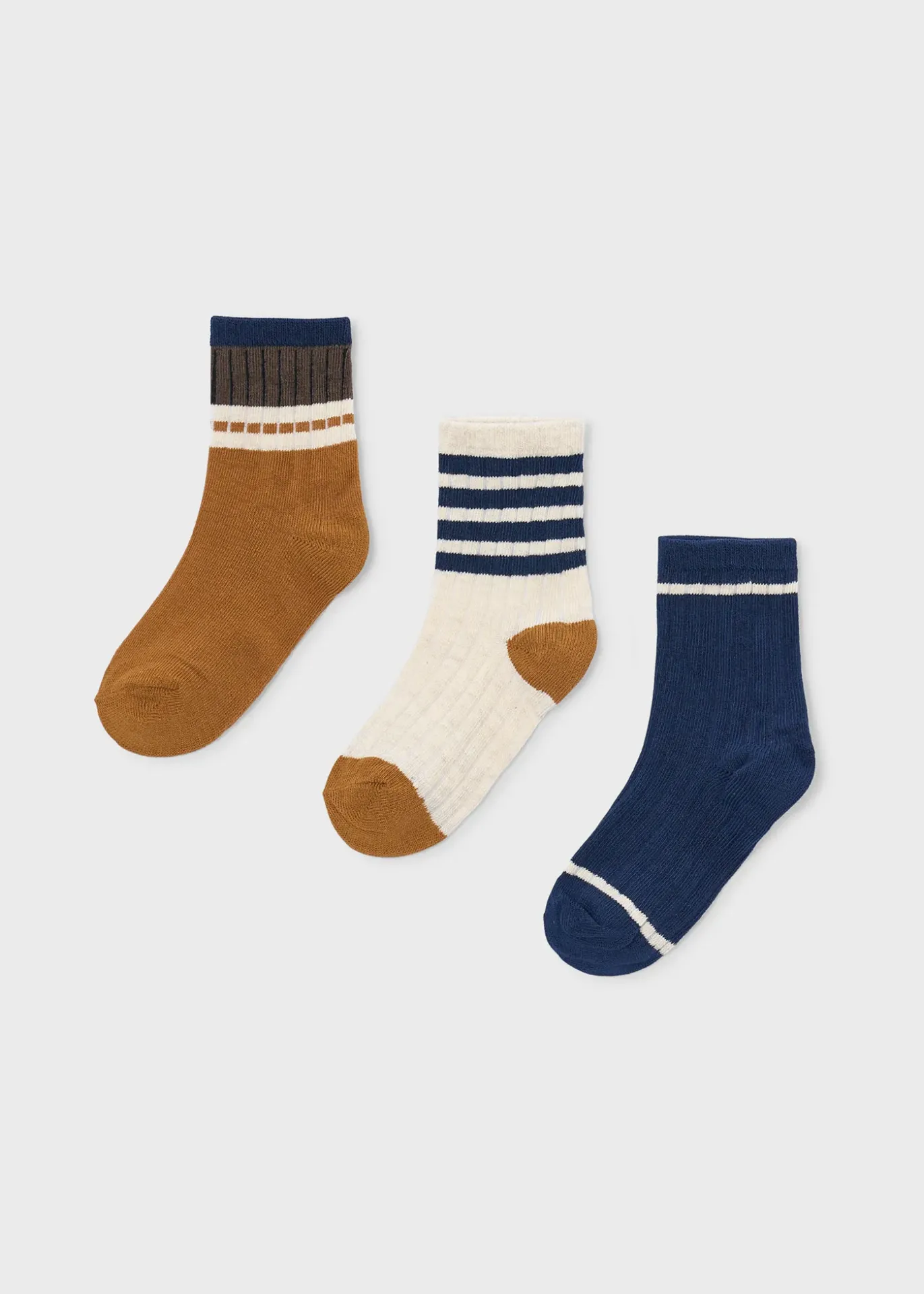 Mayoral FW 3 Pairs Socks Set 10287 - Mud (2Y)