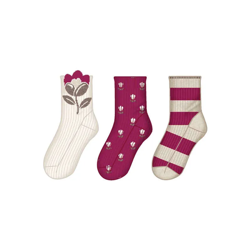 Mayoral FW 3 Pairs Socks Set 10289 - Cherry (2Y)