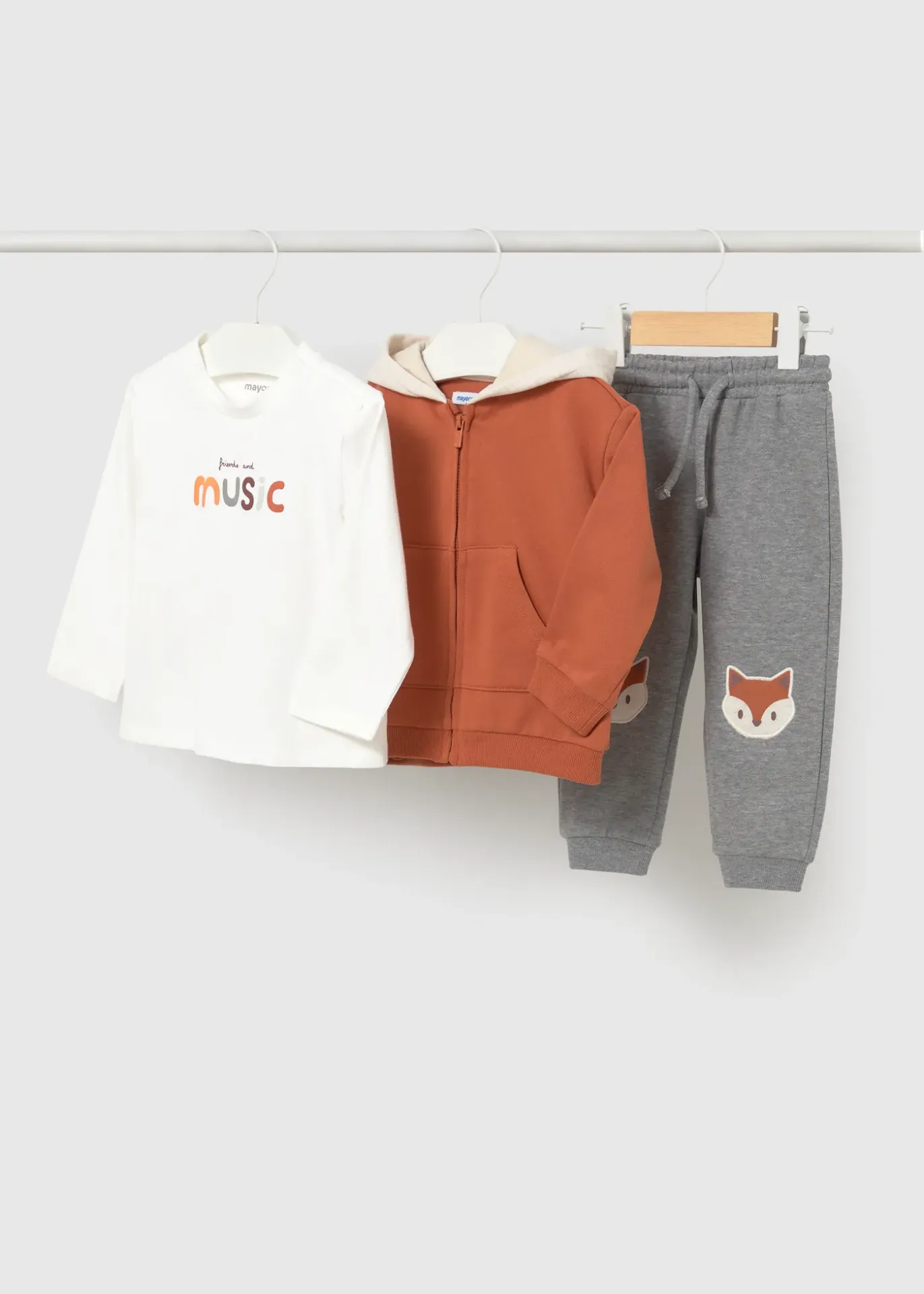 Mayoral FW 3-Piece Tracksuit W/ T-Shirt 2832 - Brick Red (6M)