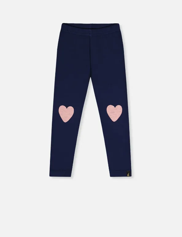 Deux Par Deux FW Legging J20F60 - Royal Blue And Pink (2Y)