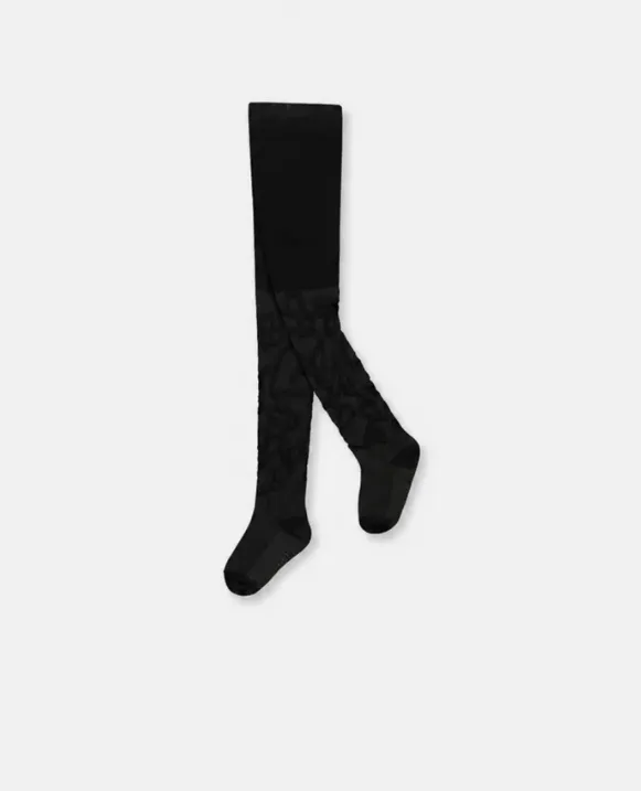 Deux Par Deux FW Knit Textured Tights J20YGT - Black (3-4Y)