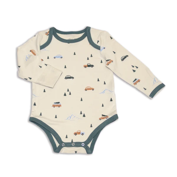 Silkberry Baby Bamboo Long Sleeve Onesie WF4666 - Winter Road Trip (0-3M)