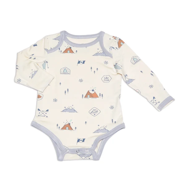 Silkberry Baby Bamboo Long Sleeve Onesie WF4666 - Ski Club