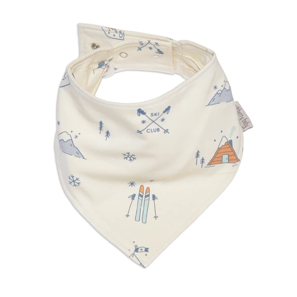 Silkberry Baby Bamboo Bandana Bib WF4684 - Ski Club Print