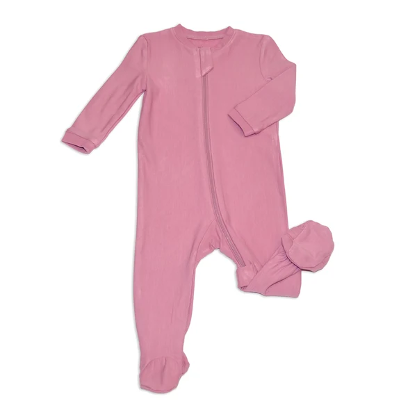 Silkberry Baby Bamboo Fleece Footies w/Two Way Zipper WF4688 - Mauve (0-3M)