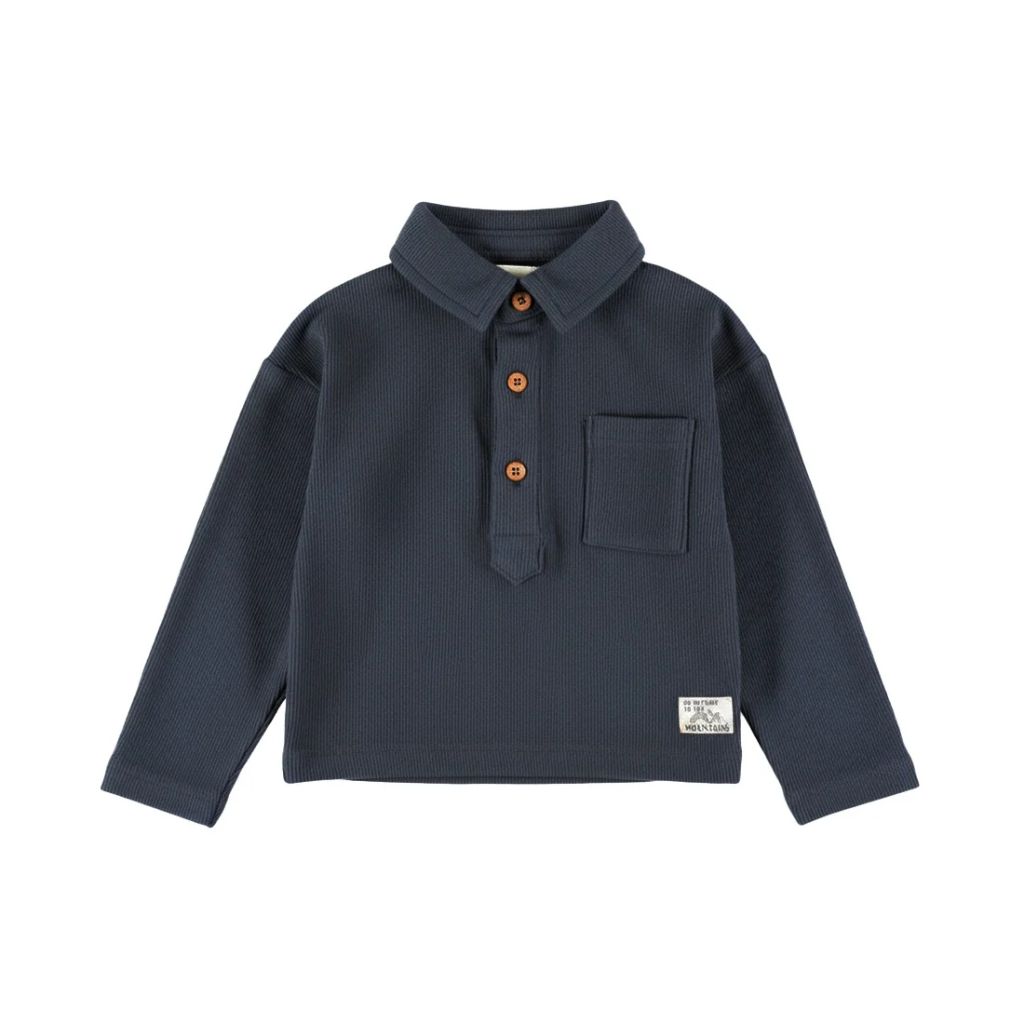 Dirkje Long Sleeve Polo Shirt - Dark Blue (2Y)