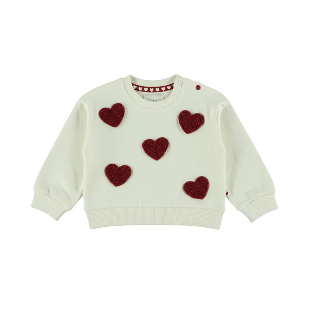Dirkje Girls' Red Skirt Set And Headband With Hearts (6-9M)