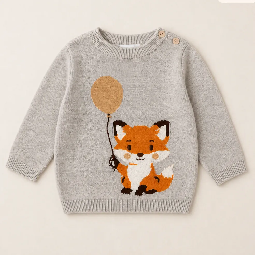 Name It Knitted Pullover Sweater Peyote Melange - Fox (NB)